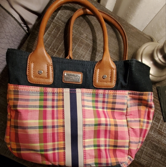 Plaid and denim Tommy Hilfiger purse - Picture 2 of 4